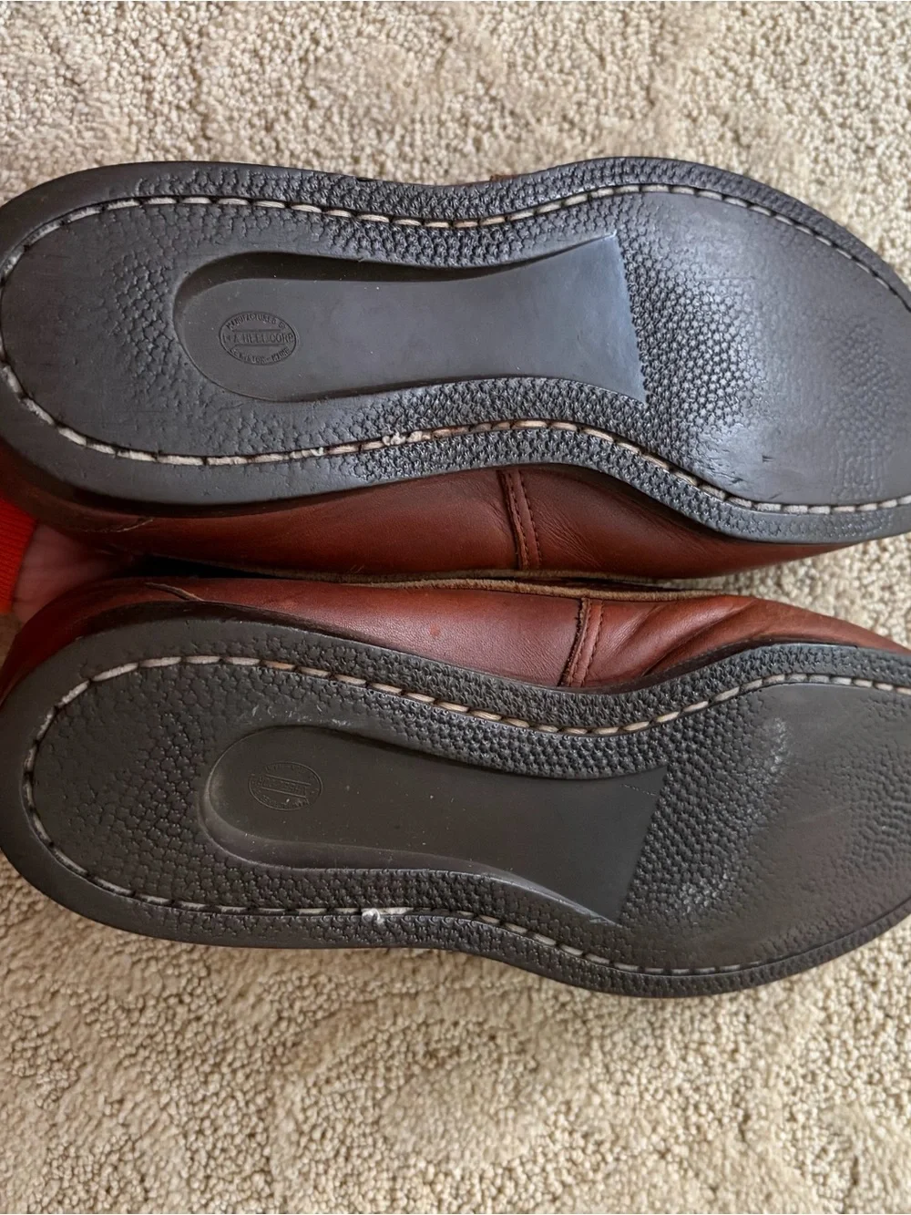 Sebago Men's Brown Leather Boat Shoes with Contrast Laces